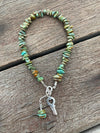 Silver 925 Bracelet - Tibetan Turquoise Key