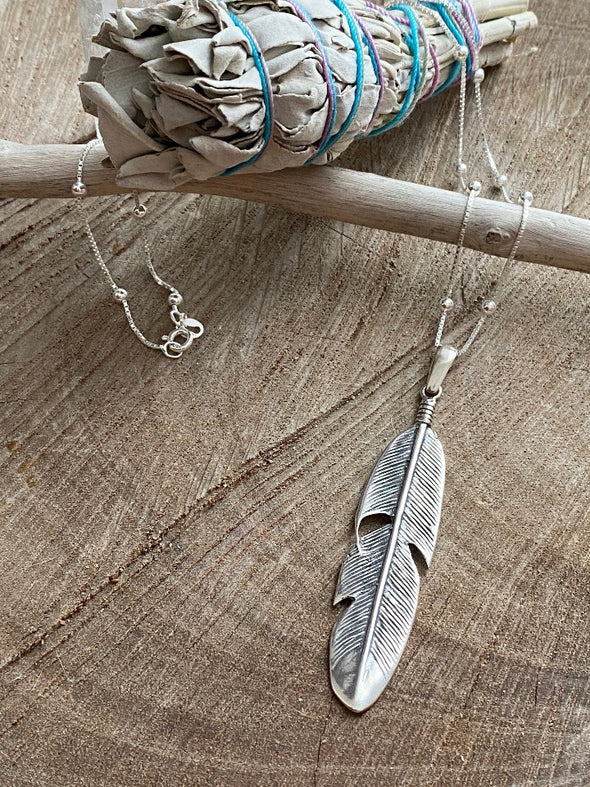 Silver 925 Necklace - Feather