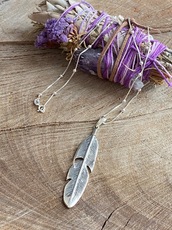 Silver 925 Necklace - Feather