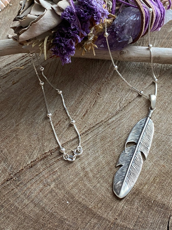 Silver 925 Necklace - Feather