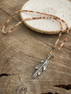 Silver 925 Necklace - Carnelian and Feather