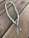 Silver 925 Necklace - Larimar Gemstone Chokers