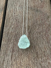 Silver 925 Necklace - Raw Crystals Aquamarine