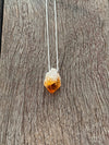 Silver 925 Necklace - Raw Crystals Citrine