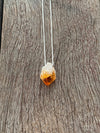 Silver 925 Necklace - Raw Crystals Citrine