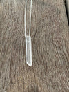 Silver 925 Necklace - Raw Crystals Clear Quartz