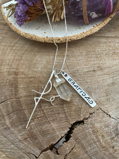 Silver 925 Necklace - Gratitude and Faith