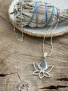 Silver 925 Necklace - Labradorite Lotus Flower