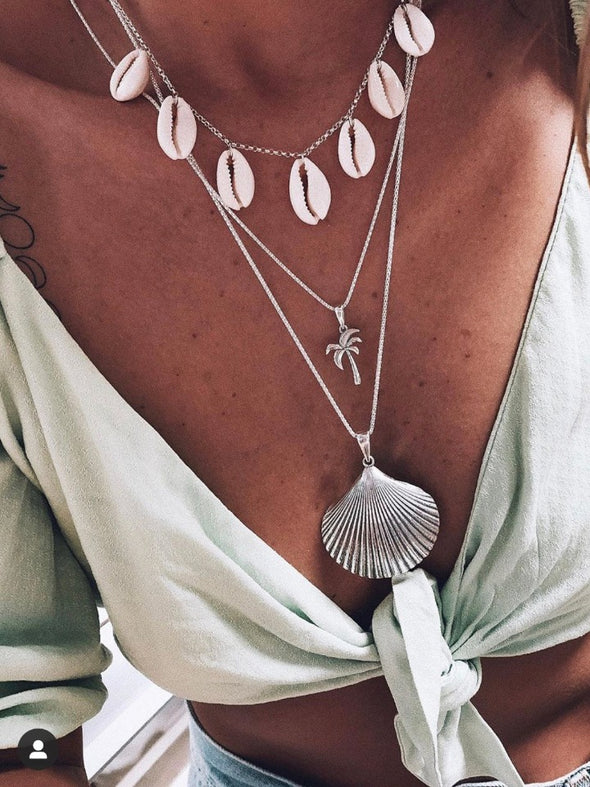 Silver 925 Necklace - Natural Cowrie Bliss