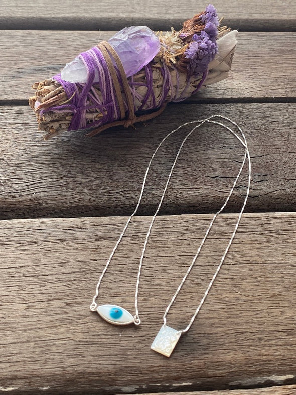 Silver 925 Scapular - St George & Greek Eye