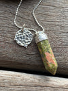 Silver 925 Necklace - Unakite Gypsy