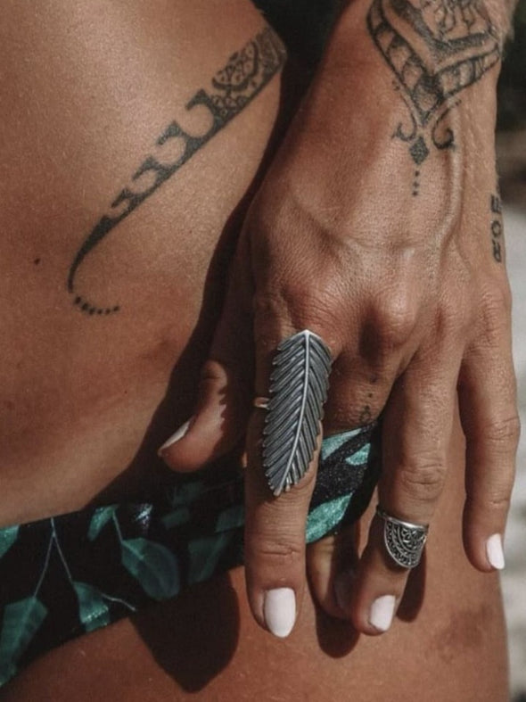 Silver 925 Ring - Feather Wisdom (Large)