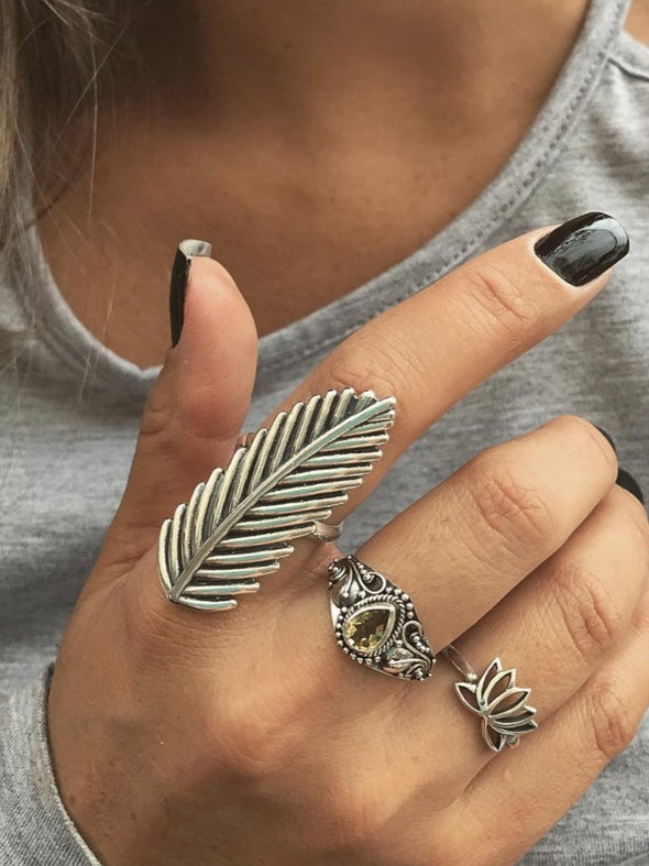 Silver 925 Ring - Feather Wisdom (Large)