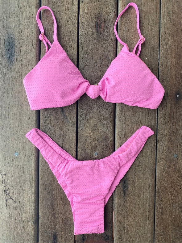Bikini Seamless Bottom Knotted Top Dots Miami