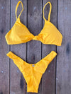 Bikini Seamless Bottom Knotted Top Summer Gold