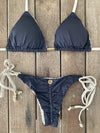 Bikini Tie Sides Bikini Black and Nude