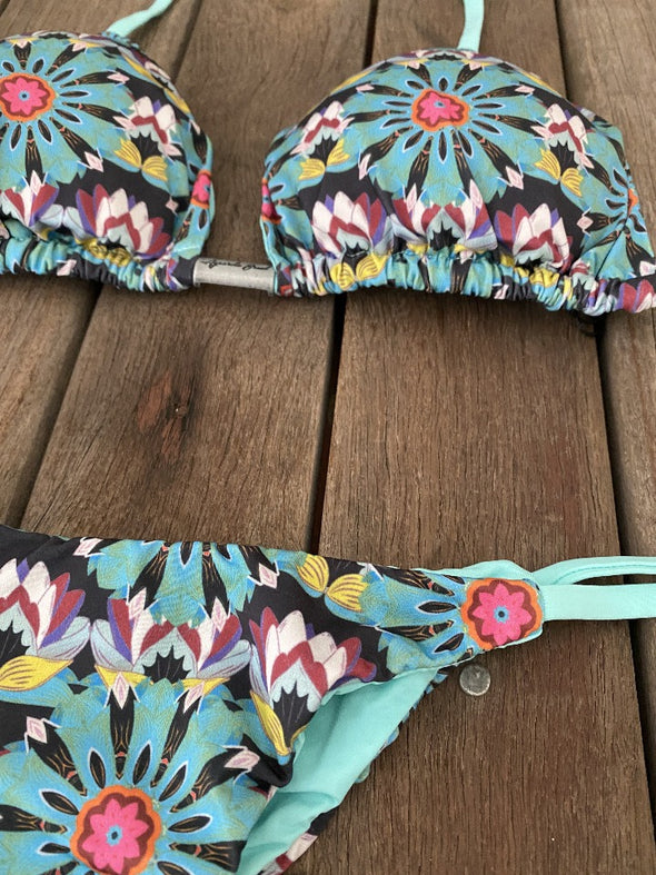 Bikini Tie Sides Coastal Flowers