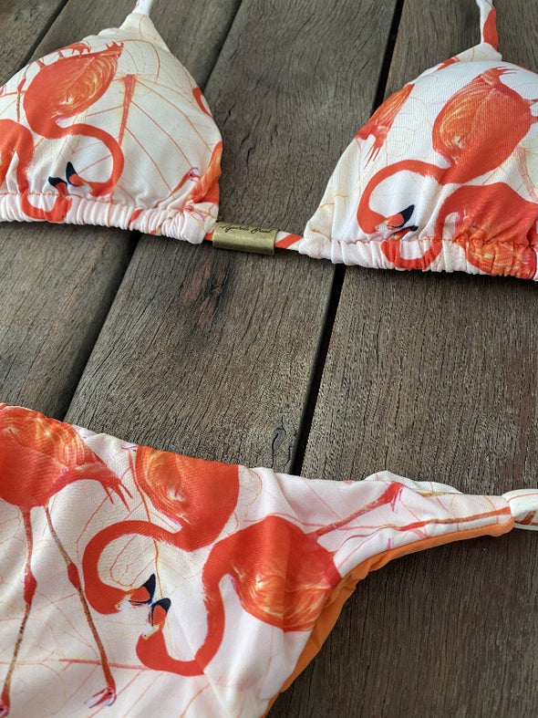 Bikini Tie Sides Flamingo