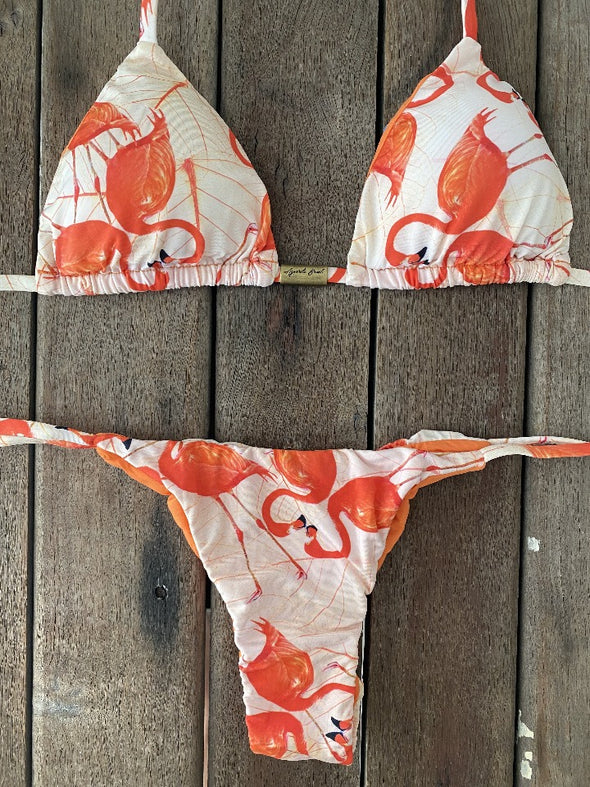 Bikini Tie Sides Flamingo