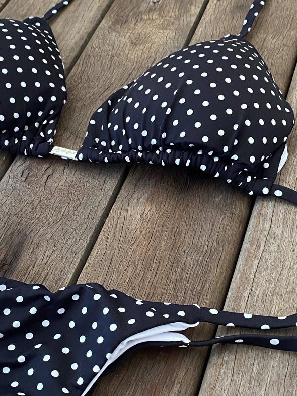 Bikini Tie Sides Polka Dot (white)