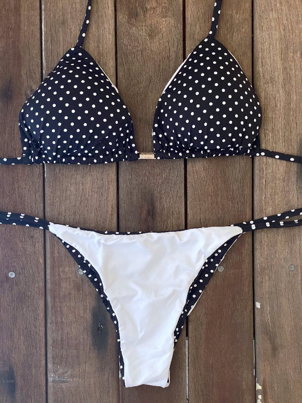 Bikini Tie Sides Polka Dot (white)