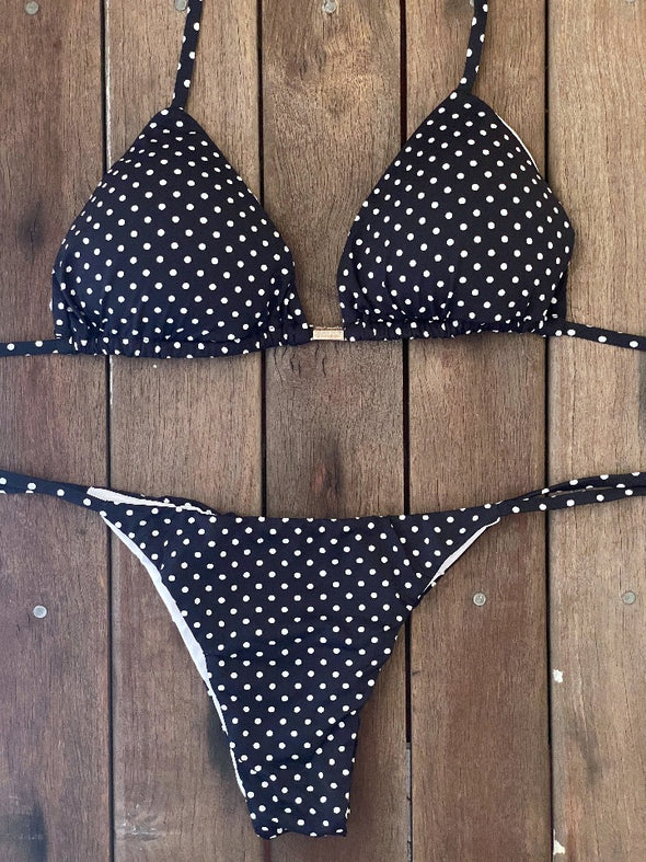 Bikini Tie Sides Polka Dot (white)