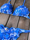 Bikini Tie Sides Ripple Blue Roses