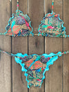 Bikini Tie Sides Ripple Bird Forest (fully reversible)