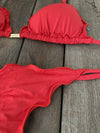 Bikini Tie Sides Ripple Cherry