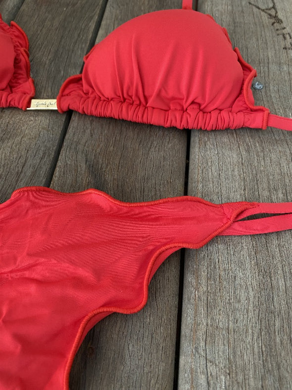 Bikini Tie Sides Ripple Cherry