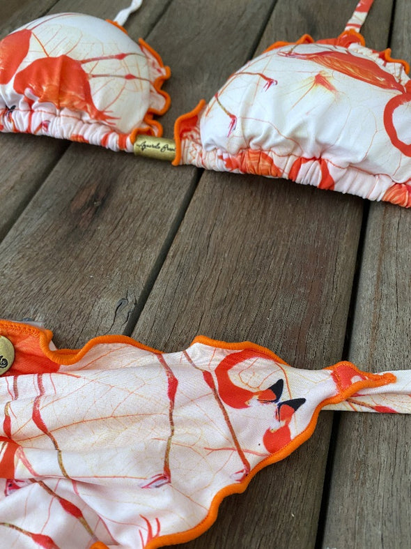 Bikini Tie Sides Ripple Flamingo