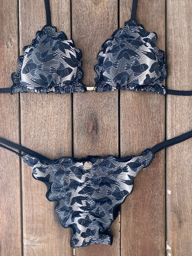 Bikini Tie Sides Ripple Flying Fish (fully reversible)