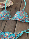 Bikini Tie Sides Ripple Mandala Flower
