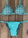 Bikini Tie Sides Ripple Moroccan Sea
