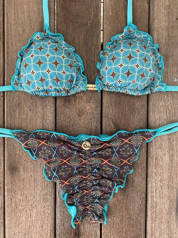 Bikini Tie Sides Ripple Moroccan Sea