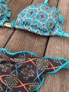 Bikini Tie Sides Ripple Moroccan Sea
