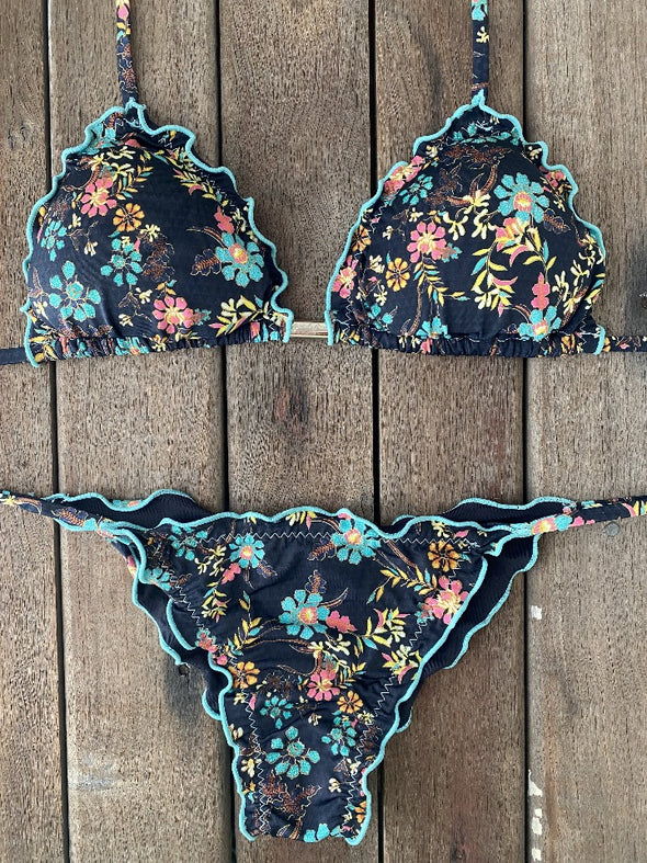 Bikini Tie Sides Ripple Sancho (blue border)