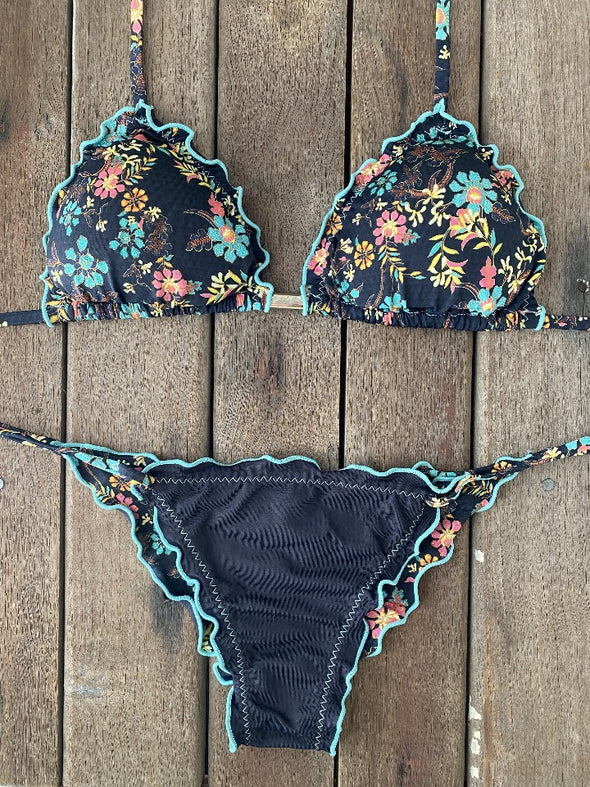 Bikini Tie Sides Ripple Sancho (blue border)