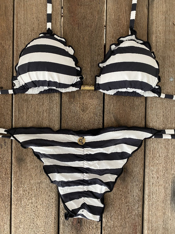 Bikini Tie Sides Ripple Stripe Me