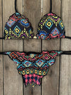 Bikini Tie Sides Ripple Tribal Pop