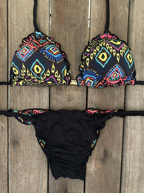 Bikini Tie Sides Ripple Tribal Pop