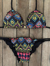Bikini Tie Sides Ripple Tribal Pop