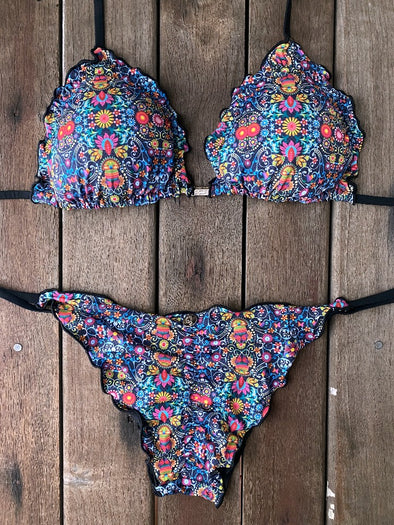 Bikini Tie Sides Ripple Wild Spring (fully reversible)