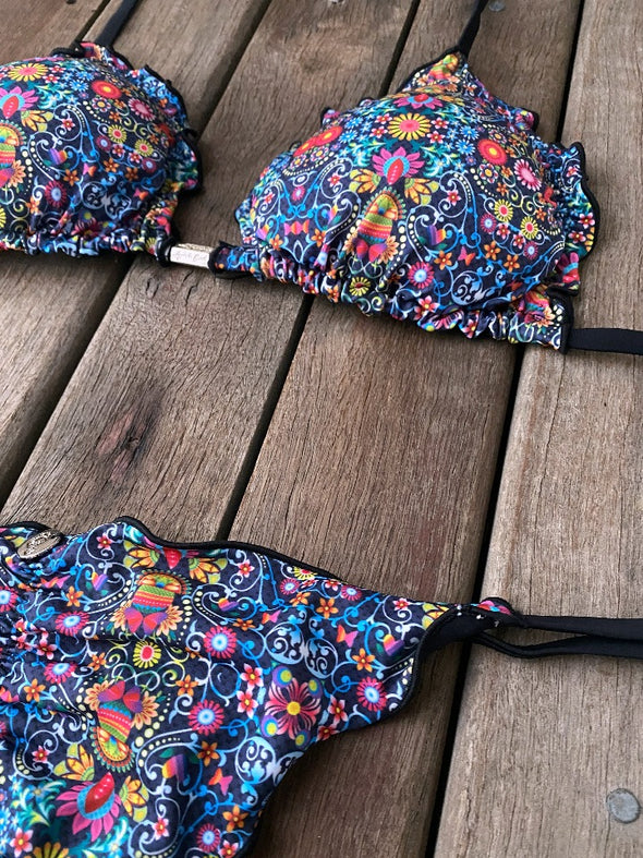 Bikini Tie Sides Ripple Wild Spring (fully reversible)