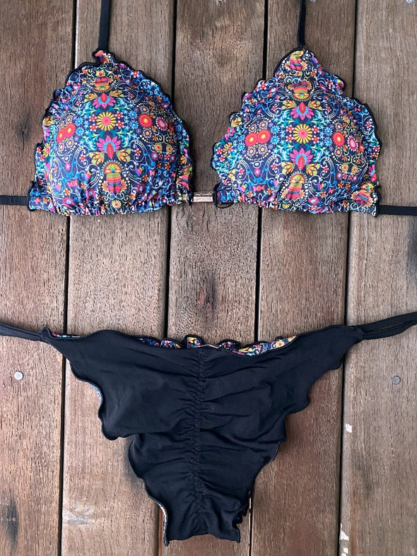 Bikini Tie Sides Ripple Wild Spring (fully reversible)
