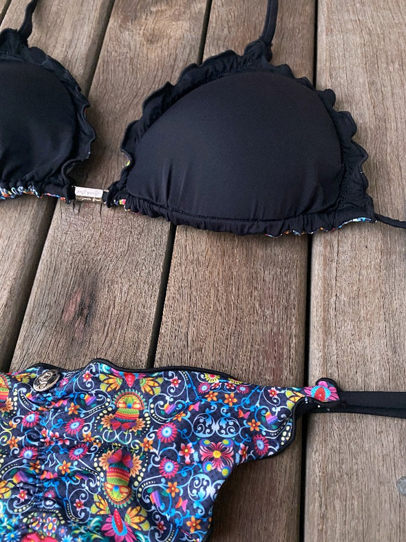 Bikini Tie Sides Ripple Wild Spring (fully reversible)