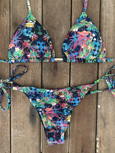 Bikini Tie Sides Whimsical Garden