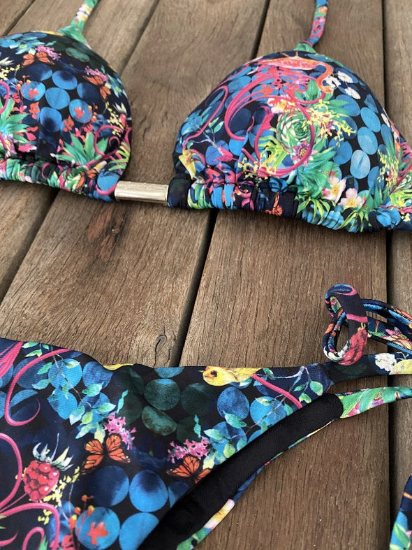 Bikini Tie Sides Whimsical Garden