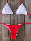 Bikini Tie Sides Bikini White Cherry (textured)