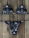 Bikini Tie Sides White Garden